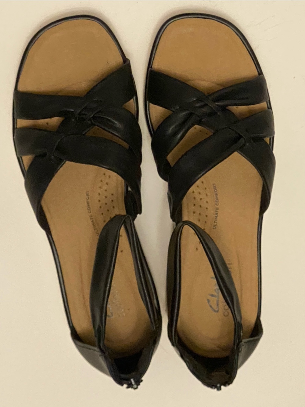 Clarks Black Leather Strappy Slingback Sandals Clara Rae